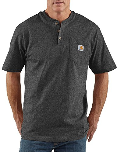 Carhartt Men's Dearborn Loose Henley T-Shirt, Carbon Heather, X-Large