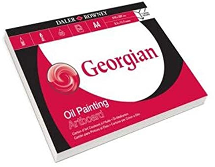 Daler-Rowney Georgian Oil A4 Artboard Pad, 10 Sheets, Acid-Free, Ideal for Professional Artists