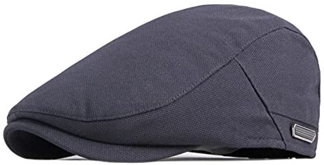 RICHTOER Men's Flat Cap Ivy Newsboy Cap Simple Soft Visor Berets Driver Hat Adjustable Golf Hats(Navy)