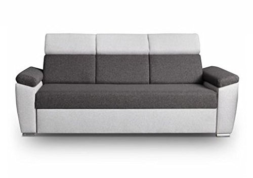 mb-moebel Sofa 3er 3-Sitzer Sofagarnitur Schlafsofa Bettsofa Funktionsofa Sofabett Monza (Grau)