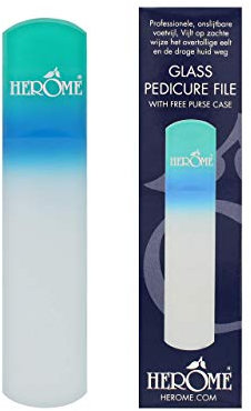 Herome Foot Care Glas Pediküre Feile - 2 Körnungen. Entfernt sanft die überschüssige Hornhaut und trockene Haut