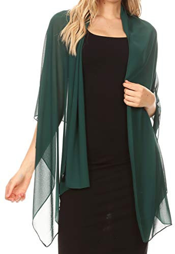 Sakkas 18225 - Jona Women Soft Sheer Chiffon Braut Hochzeit Abend Schal Schal Wrap Stola - Grün - 7029