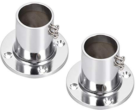 sourcing map Closet Wardrobe Rod Flange,25mm/1inch Dia, Long Socket Bracket Support Holder for Pipe 2Pcs