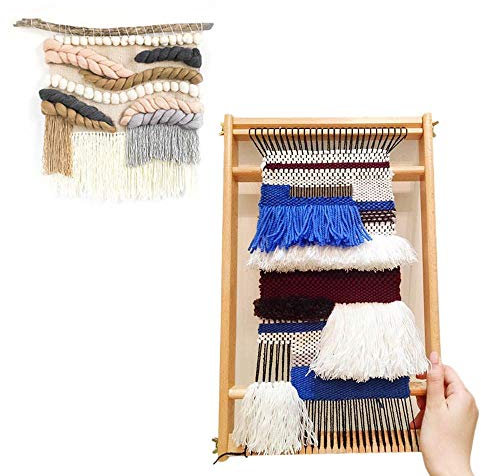 Holzwebstuhl-Set, handgestrickte Maschine, DIY, Weben, Kinder, Sicherheit für Anfänger, Kinder, Freunde, 40 × 29 cm