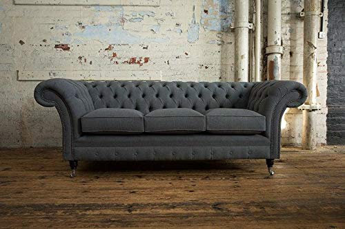 jvmoebel 3 Sitzer Chesterfield Polster Sofas Design Luxus Couch Sofa Leder Couchen XXL
