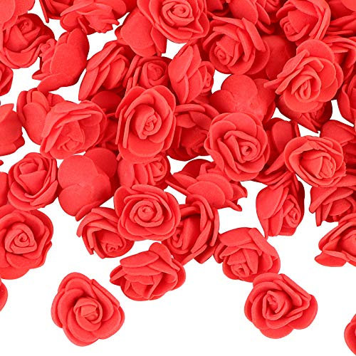 VINFUTUR 200 Stücke Schaumrosen Künstliche Rosenköpfe Mini Foamrosen Kunstrosen für DIY Rosen Bär Valentinstag Hochzeit Party Home Deko