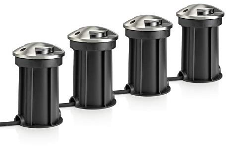 Auraglow IP67 Anti-Dazzle Edelstahl GU10 Deckleuchte – nur Fassung – 4 Stück