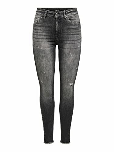 ONLY Damen Onlblush Life Mid Sk Ak Rw Rea787 Noos Jeans, Black Denim, XS EU