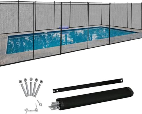RELAX4LIFE Barrière de Sécurité Piscine 360X125CM Pliable en Tissu Textilène et Tube en Aluminium, Barrière Protection Piscine, Clôture Piscine pour Sécurité d'enfants ou Animaux
