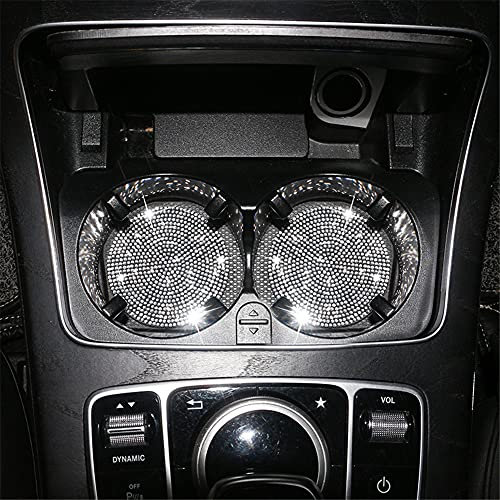 Herbests Kfz-Untersetzer für Getränkehalter, 2 Stück, für Auto, Glitzer, Strass, PVC, Tasse, Teppich, Innenzubehör, Universal, für Fahrzeuge, rutschfest, wasserdicht, Tasse