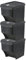 GEEZY 22L Grey Open Fronted Set Of 3 Large Stackable Waste Recycling Bins With lids Indoor Outdoor Kitchen Garden Durable Plastic Dustbin With Guided Stickers