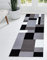 OZMIC Door Mat Runner Rug - Grey Black Door Mats Indoor - 60 X 110 cm Heavy Duty Low Profile Jute Backing Washable Entrance Rug for Front Back Door Runner Door Mat for Kitchen
