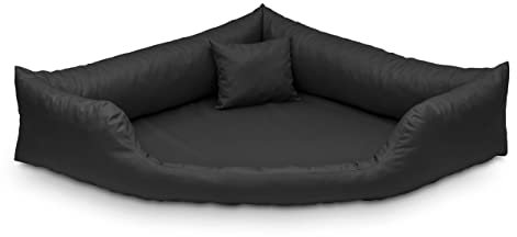 Juelle Orthopädisches Hundebett Eckbett Hundebett mit Orthopädischer Matratze für Mittelhunder, Abnehmbarer Bezug, Maschinenwaschbar, Dakota M - 80x80x20 cm, Grafit