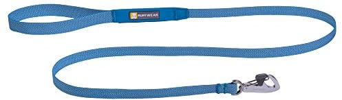 RUFFWEAR Hundeleine Hi & Light, Starke Leine, mit integrierter Aufbewahrungstasche und sicher abschließbarem Crux-Clip, kompakt zusammenklappbar auf Taschengröße, Blue Dusk