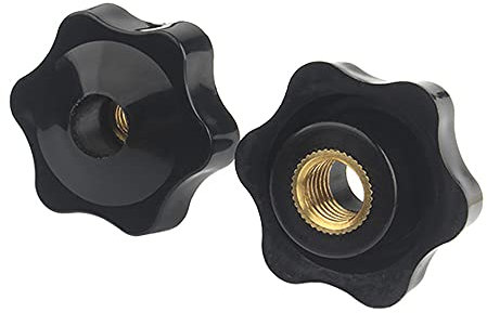 Oneyijun 10 Stück M5 Kopfdurchmesser 32mm Kunststoff Sternförmiger Kopf Innengewinde Klemmung Knopf Form Handknöpfe Nüsse Griff Durchgangsloch Nuss Handhaben Werkzeugmaschine Muttern Griffmuttern