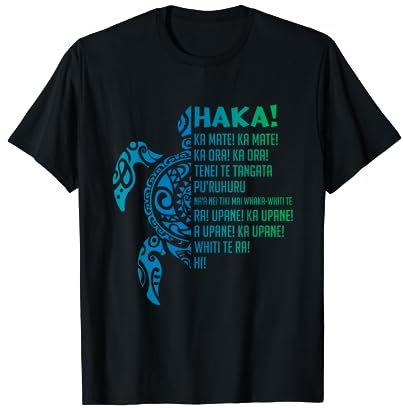 Neuseeland Haka Ka Mate Song Schildkröte Rugby Maori T-Shirt