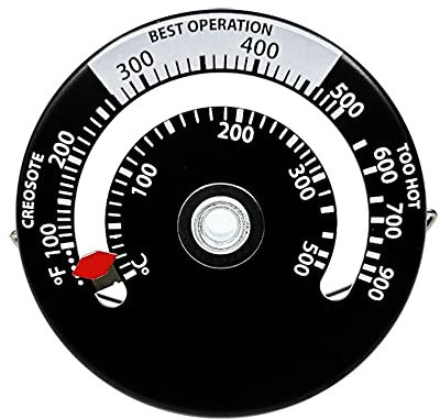 VOANZO Termometro magnetico per stufe con bruciatore a legna per superfici di stufe e canne fumarie