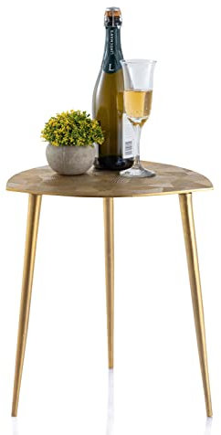 casamia Beistelltisch Metall Dekotisch Alster 40x45x40 cm dreieckig klass. Design Aluminium Silber o. Gold Farbe Gold