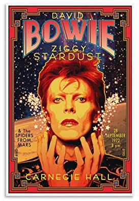 David Bowie Ziggy Stardust-Poster, Wandkunst für Wohnzimmer, Schlafzimmer, Büro, Heimdekoration, Büro, Wandkunst, Zuhause, Fitnessstudio, Poster, Leinwandbild, 20 x 30 cm