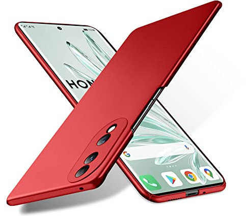 Bastmei Case for Honor 70 5G Ultralight Ultra Thin Scratch-Resistant Non-Slip Camera Protection Matte Texture Hard PC Mobile Phone Case for Honor 70 5G (Red)