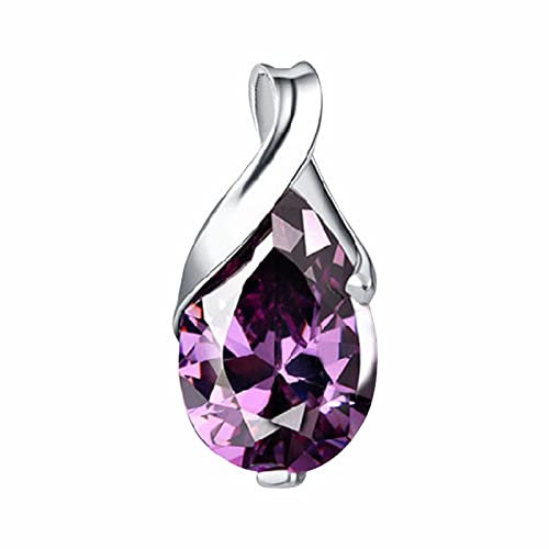 Nat黵licher Amethyst Anh鋘ger Angel Tear Jade Anh鋘ger Schmuck Frauen M鋘ner Edelstein eingelegt kurzer Kragen Kettenanh鋘ger ohne Kette Silber Ketten Verschluss