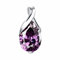 Nat黵licher Amethyst Anh鋘ger Angel Tear Jade Anh鋘ger Schmuck Frauen M鋘ner Edelstein eingelegt kurzer Kragen Kettenanh鋘ger ohne Kette Silber Ketten Verschluss