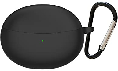 Afikyutu Custodia per OPPO Enco Free3, Morbida Pelle in Silicone Custodia Protettiva Antiurto con Portachiavi per OPPO Enco Free3 Nero