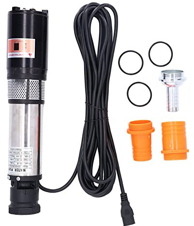 JMorCO Bomba de Agua Solar, DC 48V Bomba de Agua Solar Motor de Cobre Bombeo Bomba de Pozo Profundo de Acero Inoxidable de Alta elevación 300W