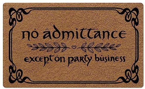 BinHang Indoor Doormat for Entryway, Front Back Door Mat No Admittance Except On Party Business Rubber Backing Low-Profile 30X18 Inch