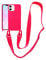 VooDirop Compatible with iPhone Xr Case with Lanyard Crossbody iPhone Case with Strap Adjustable Shockproof Drop Protection Silicone Phone Cover for iPhone Xr 6.1’’ Neon Pink