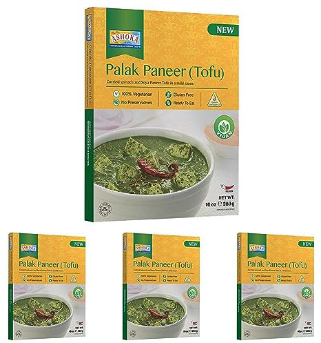 ASHOKA - Instant Palak Paneer Tofu - 1 X 280 GR (Packung mit 4)