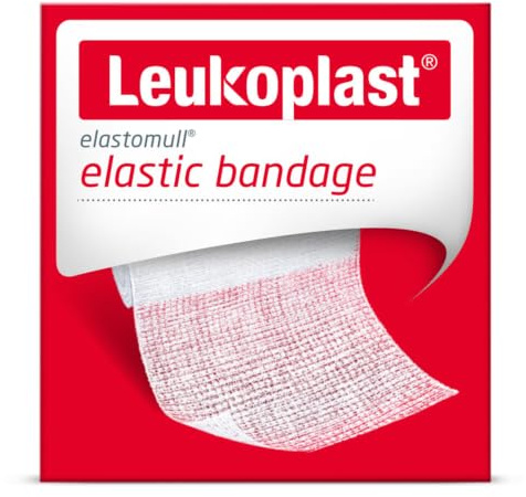 Elastomull® von Leukoplast®, elastische Fixierbinde, 10 cm x 4 m, 2 Rollen, für viel bewegten und konischen Körperteilen, sowie an Gelenken