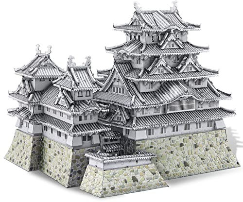 Piececool 3D Puzzle Metall Architecture Himeji-jo Japan, 3D Metall Puzzle Pierecool für 340 Edelstahl, Ganzes Metall, 1:1 Wiederherstellen, Geburtstagsgeschenk, Modellbausatz Erwachsene, 486 Teile