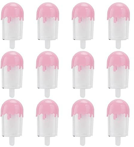 Cosmin Boîte à Bonbons en Forme de Crème Glacée 12 Pièces, Conteneur de Caisse, Cadeaux et Cadeaux de Fête, Conteneur de Caisse de Bonbons Fournitures de Fête de Mariage Durables (Rose)