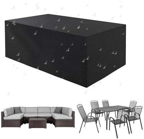 Abdeckung Gartenmöbel Winterfest 250x100x85cm/LxWxH Gartenmöbel Abdeckplane 420d Polyester Oxford Gewebe Gartentischabdeckung Für Gartenmöbel Sets Sofa Tische Abdeckung Gartenmöbel Mit Zugkordel