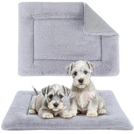 BVAGSS Hundebett Kleine Hunde Reversible, kühl und warm Matten Hundekissen, Waschbar Hundematte für klein mittel große Hunde XH080 (60x45cm,Grau)