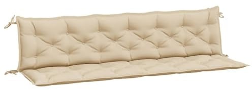 vidaXL Lot de 2 Coussins de Banc de Jardin, Revêtement de Banc avec Jeux de Cordes, Coussin d'Extérieur Imperméable, Beige 200x50x7 cm Tissu Oxford