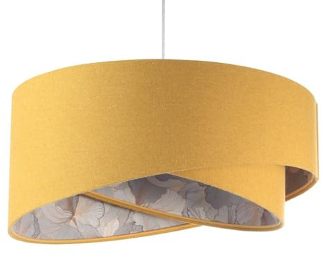 ONZENO Lightning Pendelleuchte Galaxy Nimbus Energetic 1 60W LED IP 20 Modern Pendelleuchte für Innenraum Wohnzimmer, Wohnkultur, Büro, Küche, 50x23x23cm (Gelb, Beige)