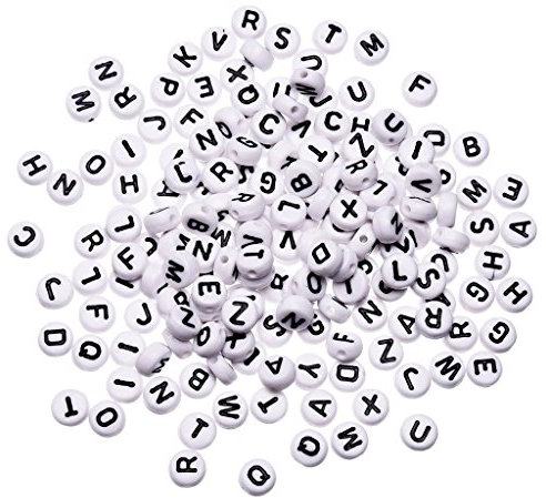 LEEINTO 100x Weiße Buchstaben Acryl Lose Perlen Für Armband Schmuck Finden Ringe Für Männer Set