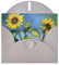 Grußkarte mit Ölgemälde, Sonnenblumen-Motiv, Perle, Papier, blanko, geeignet für Geburtstag, Hochzeit, Party, Einladung, mit grauem Umschlag