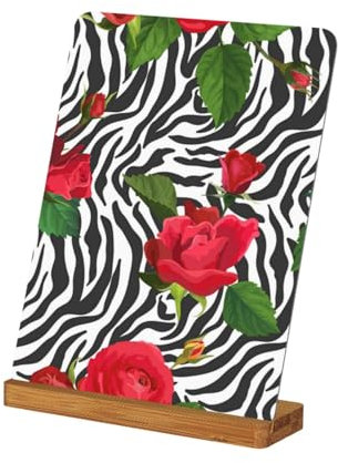 EgoMed Rote Blume Tier Zebra, Metall-Fotorahmen, benutzerdefinierte Bilderrahmen Tisch Schreibtisch Bild Display Bilderrahmen Set, 7 in