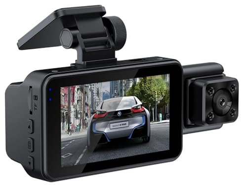 Winnes Cámara para salpicadero de Coche 1080P Full HD DVR con Pantalla LCD de 3 Pulgadas, visión Nocturna excelente, grabación en Bucle, Sensor G, detección de Movimiento, Gran Angular de 140 Grados
