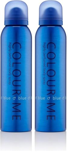 COLOUR ME Blue 150ml Body Spray Perfume for Men. Luxury Fragrance - Mens Aftershave, Long Lasting Fragrance for Men by Milton-Lloyd (Packung mit 2)