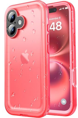 SPORTLINK for iPhone 16 Plus Waterproof Case - Shockproof Heavy Duty Front and Back Cover [Built in Screen/Camera Protector] 360 Full Body Protective [Dustproof][IP68 Underwater] Military Bumper-Pink