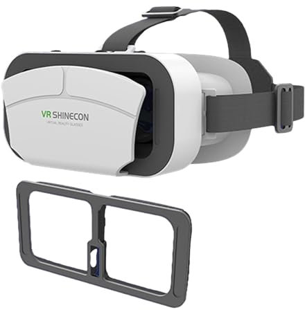 Telefon-VR-Headset – Cardboard | Vr-Headset für Telefon | 3D-verstellbares Vr-Headset für Erwachsene zum Ansehen von Filmen | Bequeme VR-Brille/Brille, geeignet für alle Smartphones mit 4,5-7