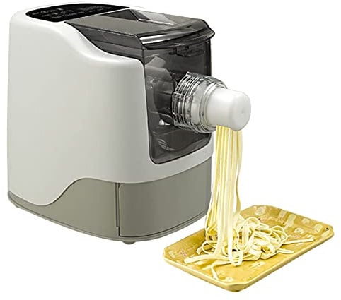 TONFEION Nudelmaschine, Elektrischer Pasta Maker mit 13 Formen, Vollautomatische, bis zu 500g Nudeln, für Nudeln/Spaghetti/Fettuccine/Lasagne/Ravioli, weiß, 260W