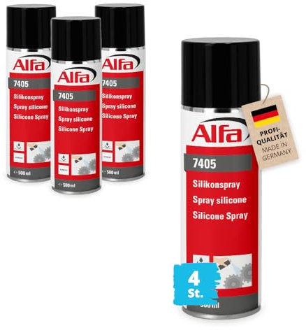 4x Alfa Silikonspray 500 ml hitzebeständiges und feuchtigkeitsabweisendes Kontaktspray