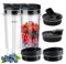 2Pcs Replacement 16oz Blender Cups with 4Pcs Sip & Seal Lids for Ninja, Single Serve Blender Cup for BL660 BL740 BL770 BL780 BL810 BL820 BL830 QB3000 Nutri Ninja Series Blenders