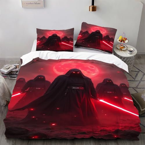 Zbeiba Roter Teufel Muster Bettwäsche 155x220,Terrorkrieg Bettbezug Set Für Teenager Kinder Mikrofaser Bedding + 2 Kissenbezüge(155x220+2 * 50x75,#1
