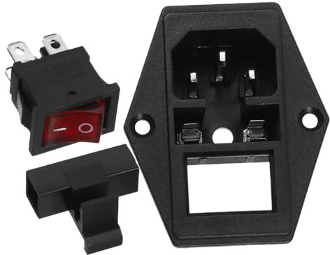 HOMSFOU 2 Sätze Stromversuche Mit Licht Universal- Leistung Steckdosen Schaltmodul Schaltnetzteil -steckdose Stecker Arcade-netzteil Modulschalter Zinklegierung Black